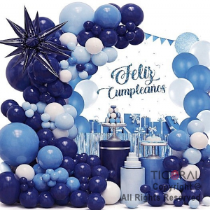SET DE GLOBOS ARCO XL FELIZ CUMPLEA�OS AZUL XSR 72 UNIDADES